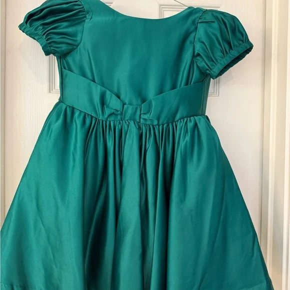Janie and Jack The Holiday Bow-Detail Satin Dress size 6 Kids
